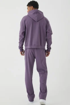 Relaxed Contrast Drawcord Heavy Ribbed Jogger | BoohooMAN UK