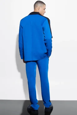 Relaxed Contrast Panel Suit Jacket | BoohooMAN UK