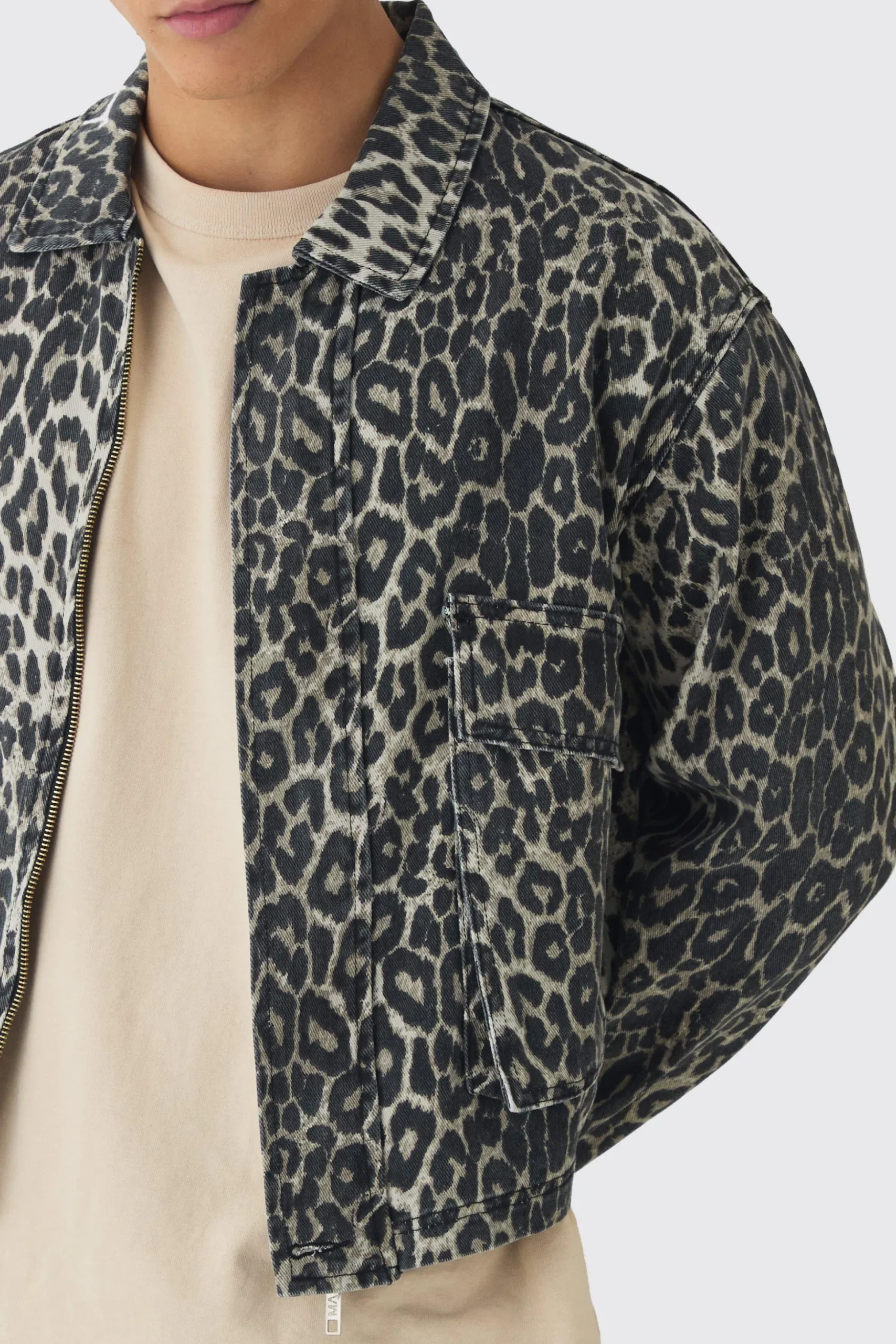 Relaxed Cropped Denim Jacket | BoohooMAN UK
