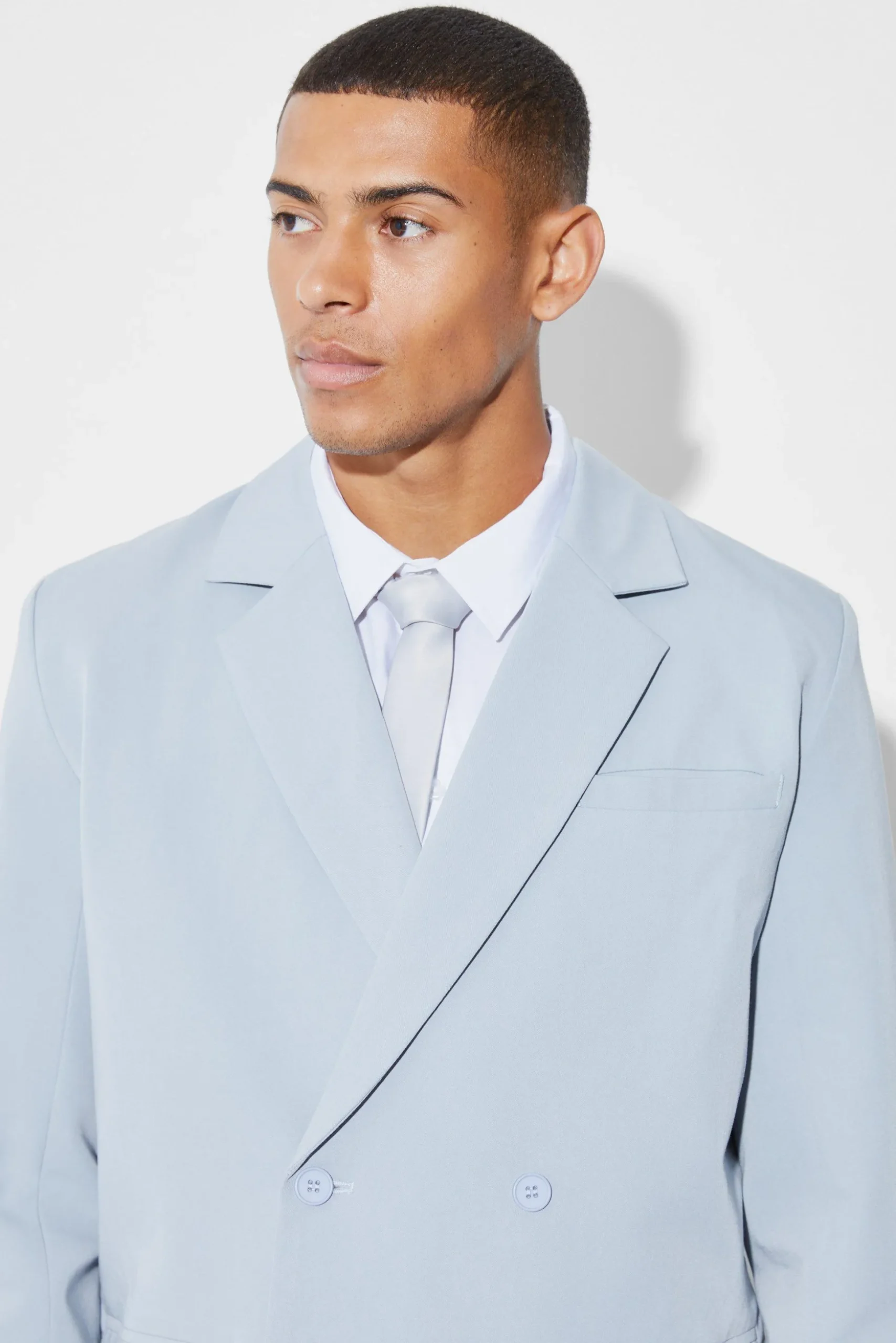Relaxed Double Breasted Suit Jacket | BoohooMAN UK