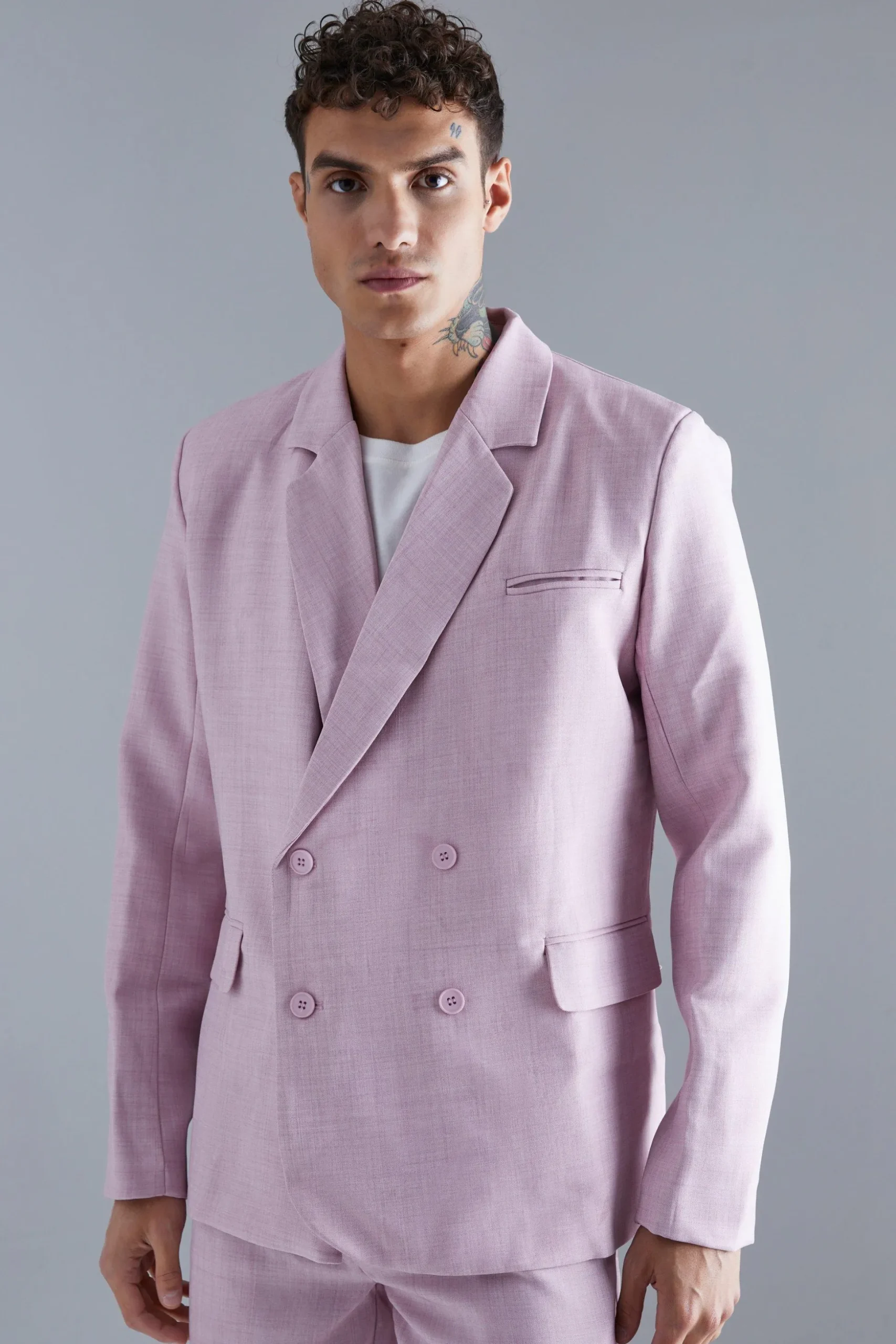 Relaxed Double Breasted Suit | BoohooMAN UK