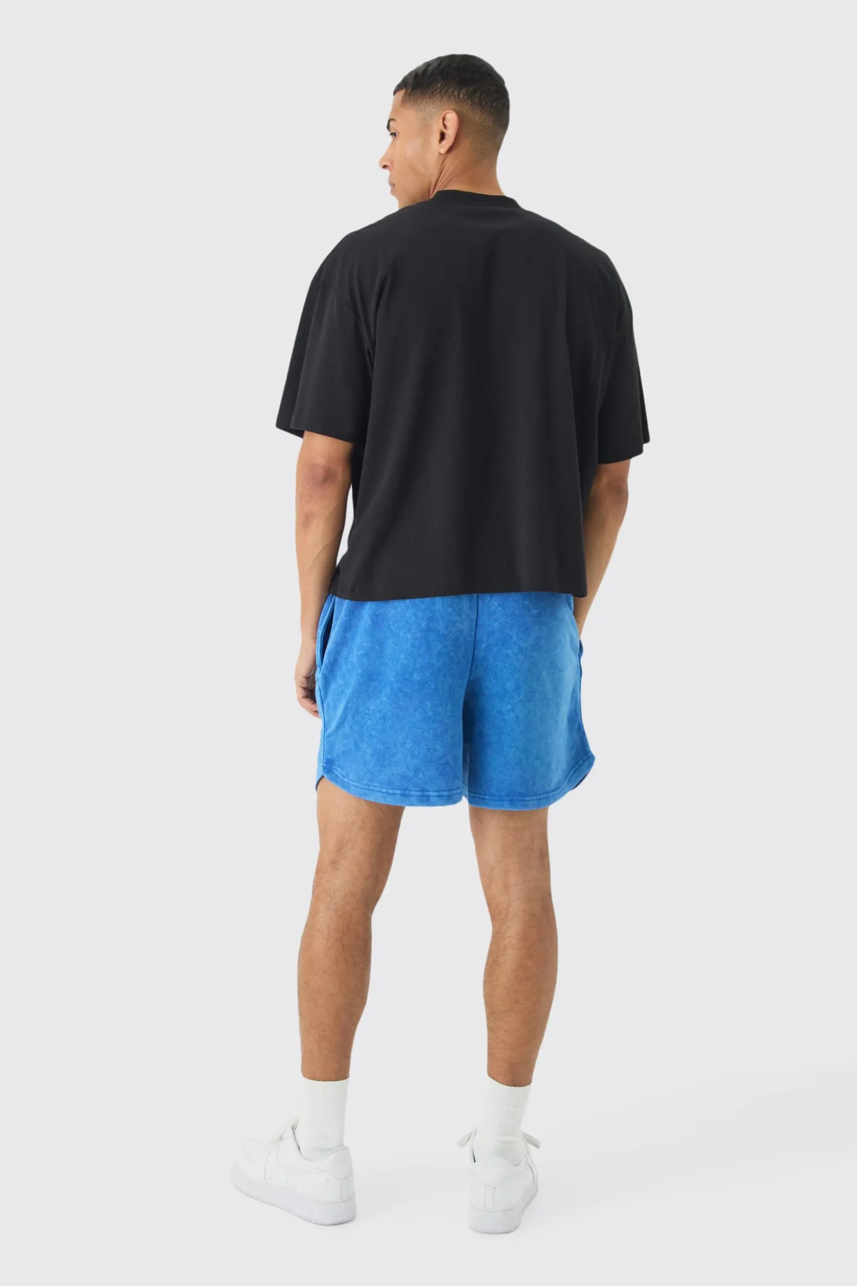 Relaxed Fit Acid Washed Volley Shorts | BoohooMAN UK