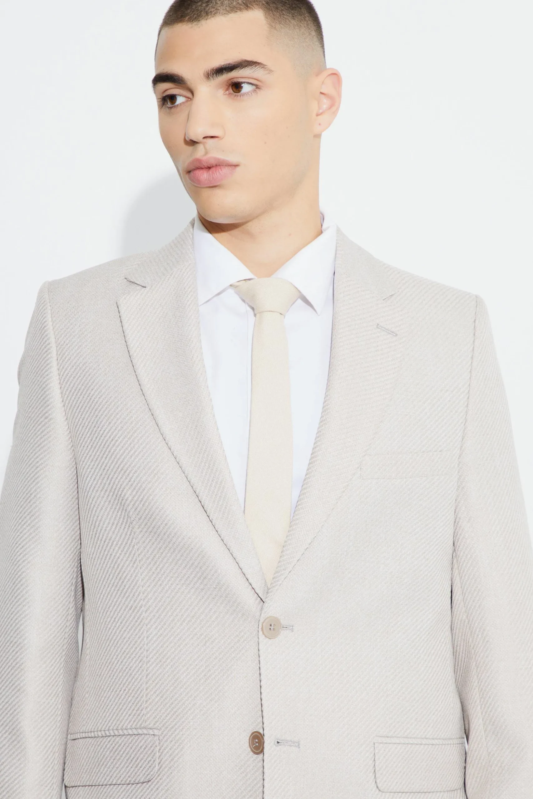Relaxed Fit Boucle Suit | BoohooMAN UK