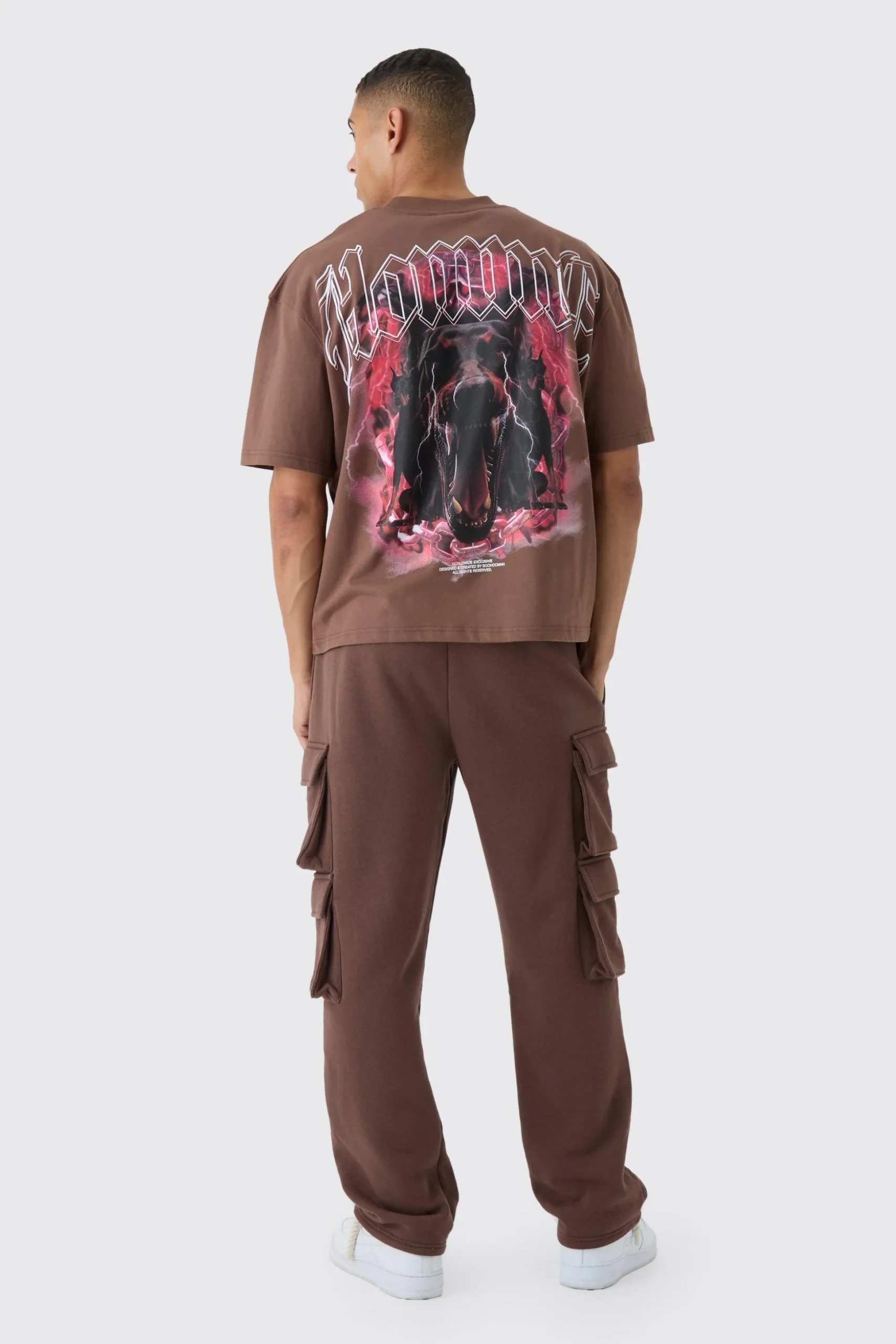 Relaxed Fit Double Pocket Cargo Jogger | BoohooMAN UK