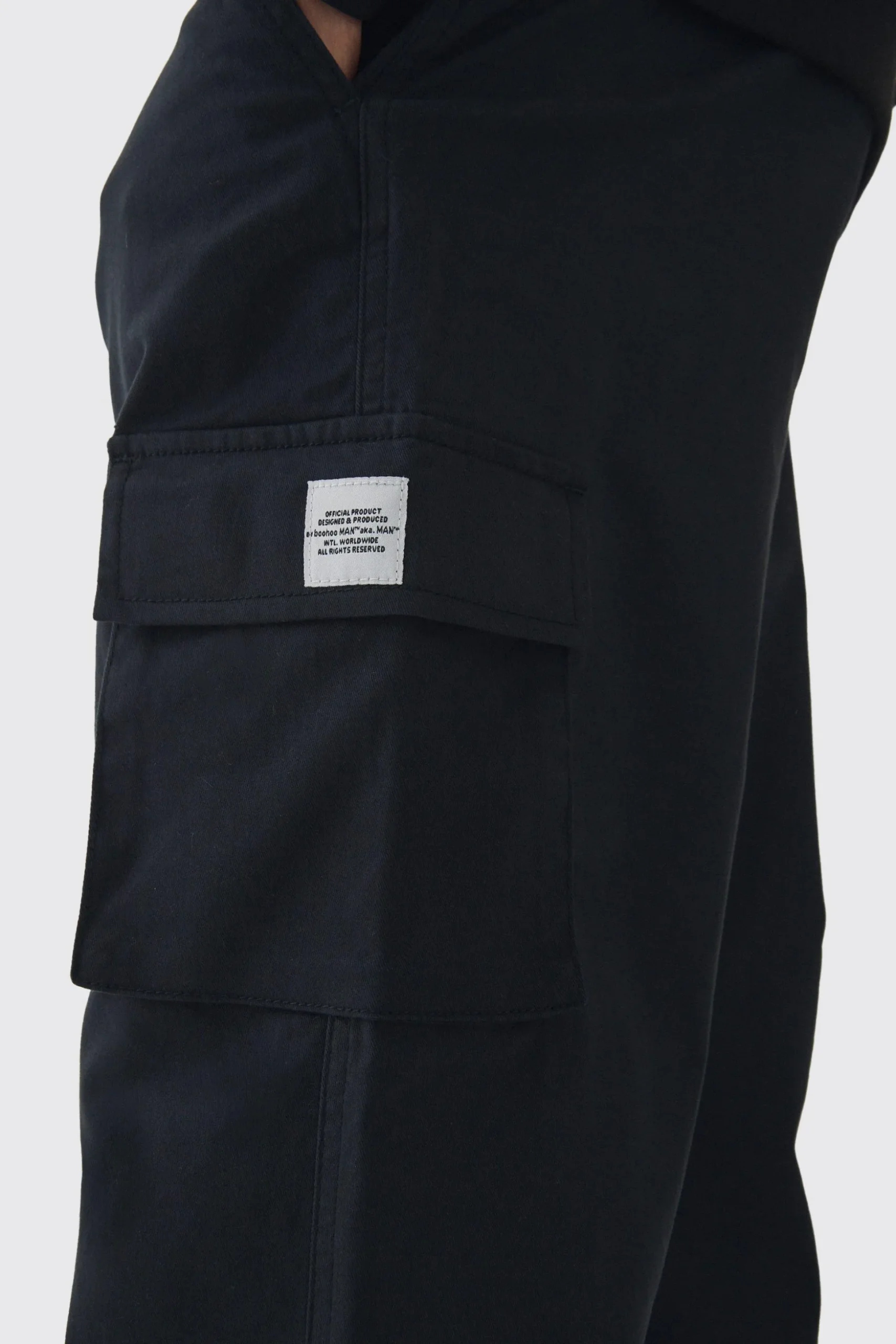 Relaxed Fit Fixed Waist Woven Tab Cargo Trousers | BoohooMAN UK
