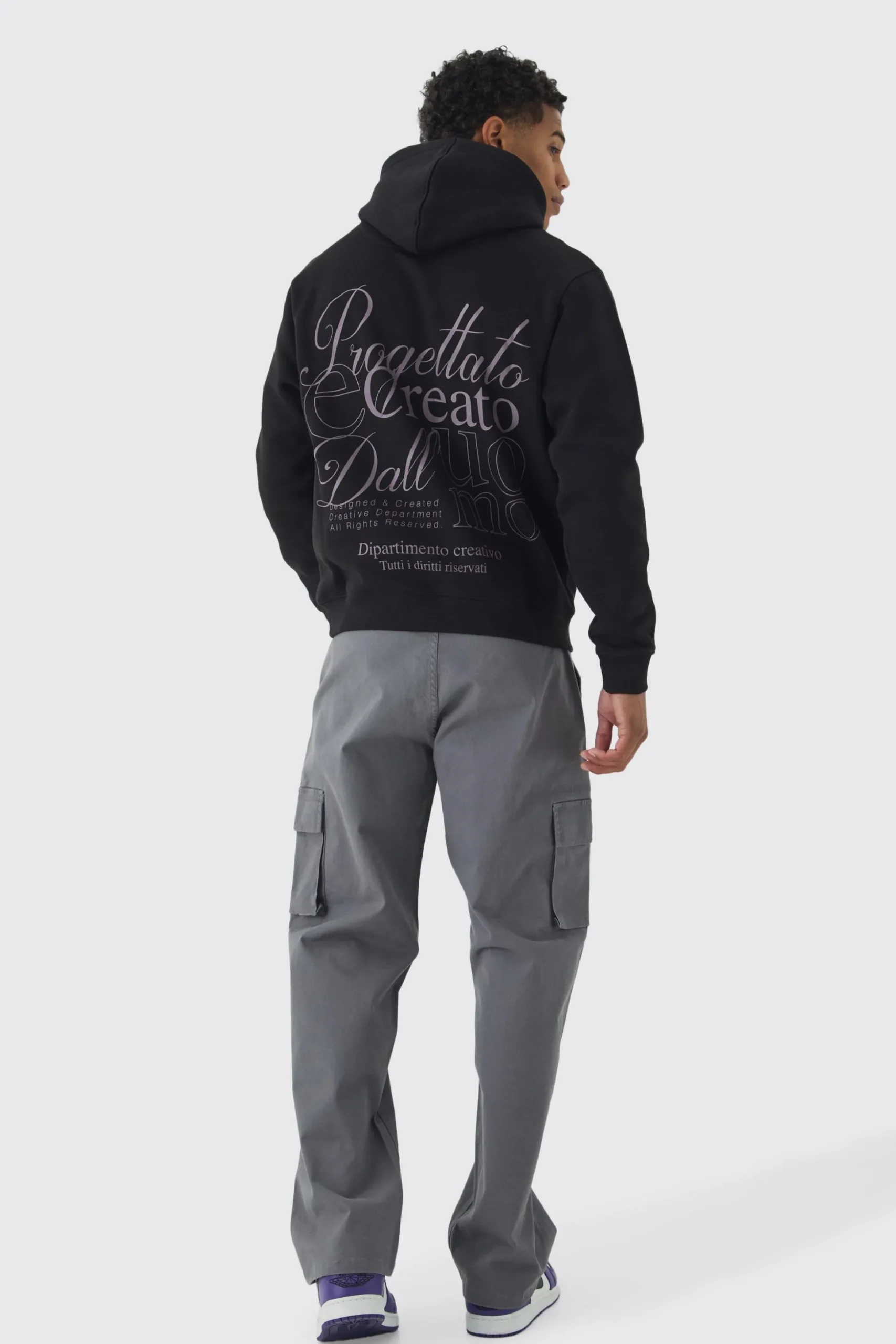 Relaxed Fit Fixed Waist Woven Tab Cargo Trousers | BoohooMAN UK