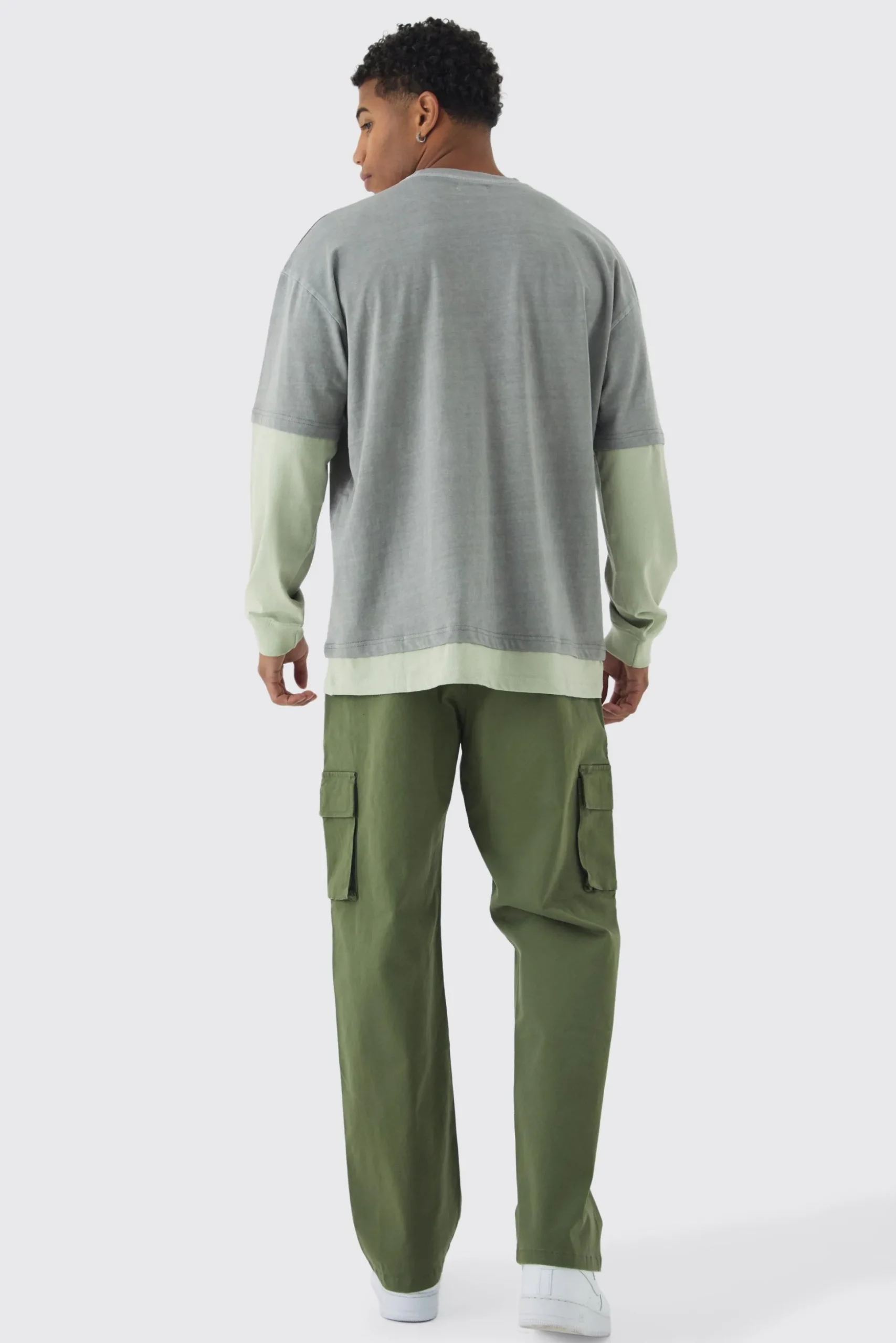 Relaxed Fit Fixed Waist Woven Tab Cargo Trousers | BoohooMAN UK