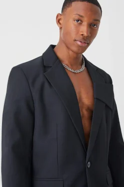 Relaxed Fit Front Panel Suit | BoohooMAN UK