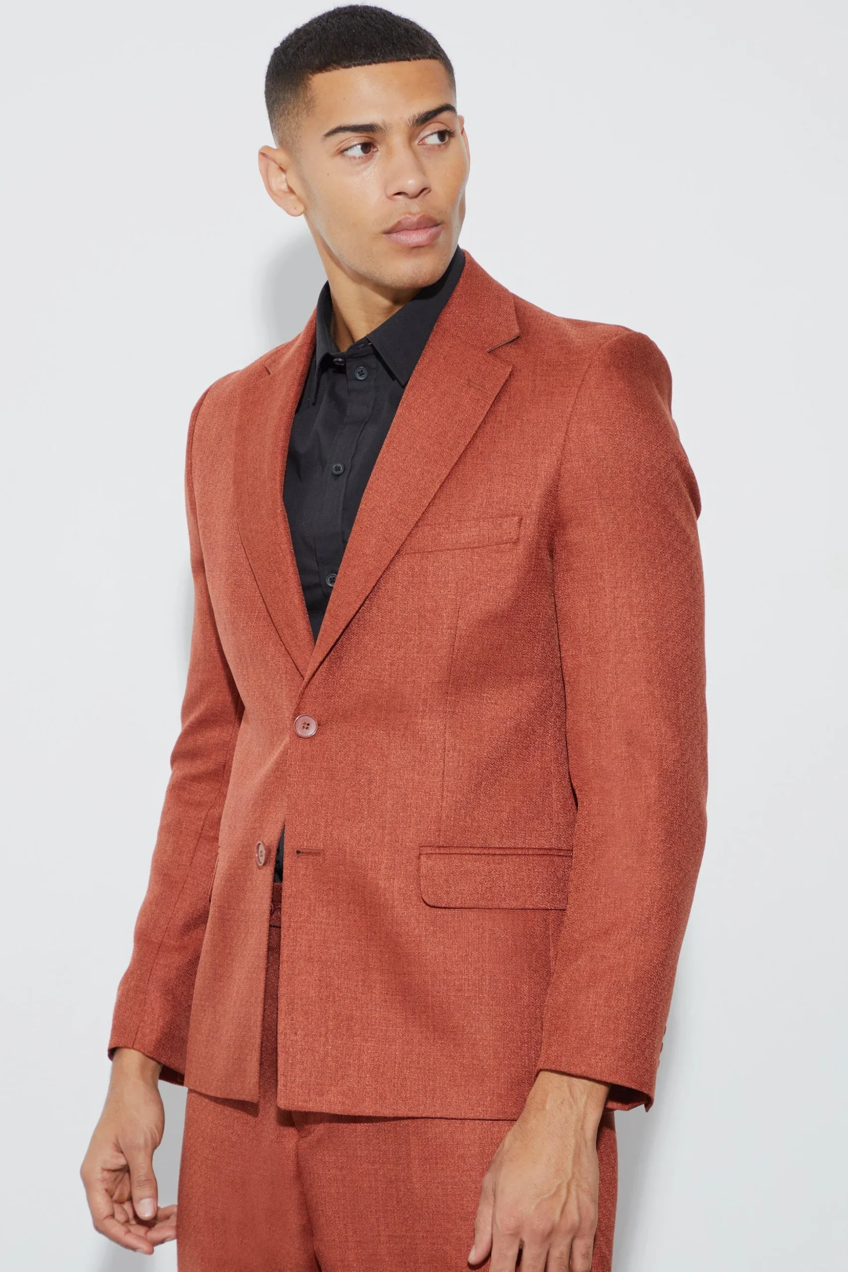 Relaxed Fit Marl Texture Blazer | BoohooMAN UK