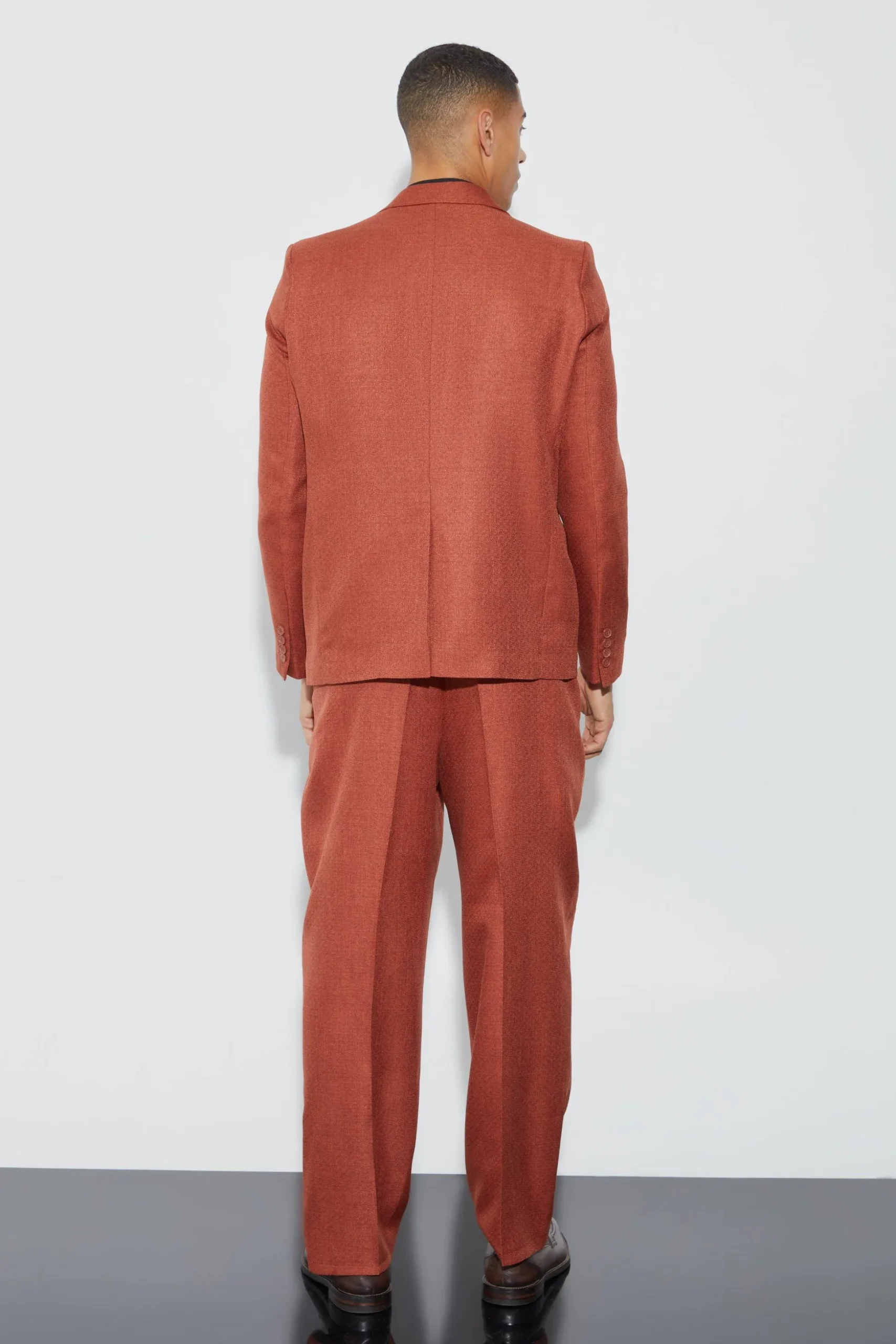 Relaxed Fit Marl Texture Suit Trousers | BoohooMAN UK