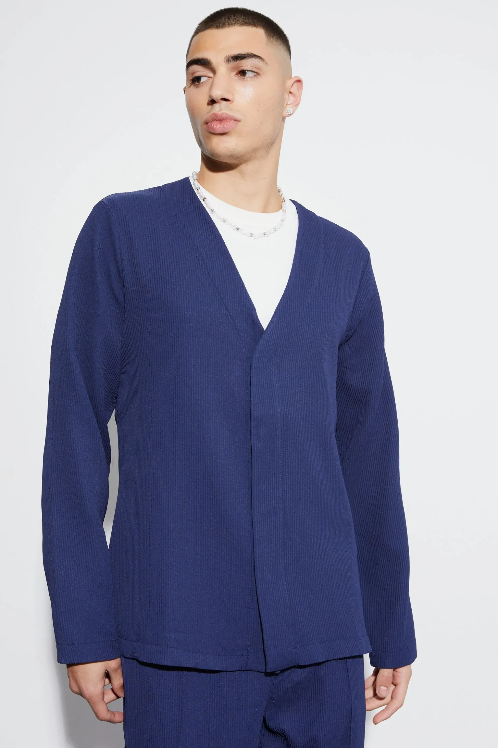 Relaxed Fit Pleated Suit Set | BoohooMAN UK
