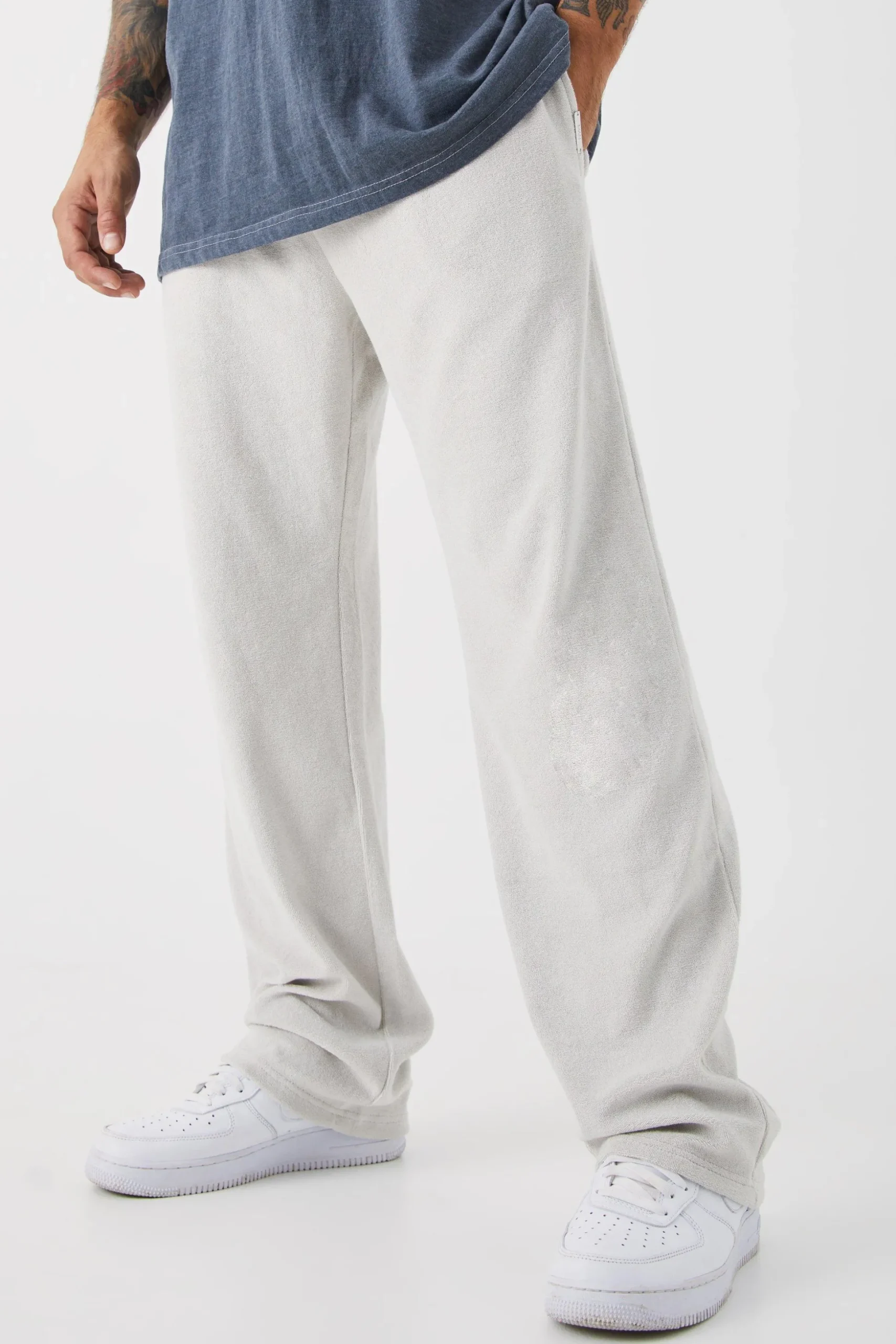 Relaxed Fit Premium Towelling Jogger | BoohooMAN UK