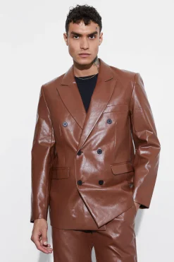 Relaxed Fit PU Suit | BoohooMAN UK