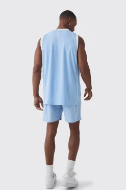 Relaxed Fit Worldwide Print Mesh Short | BoohooMAN UK