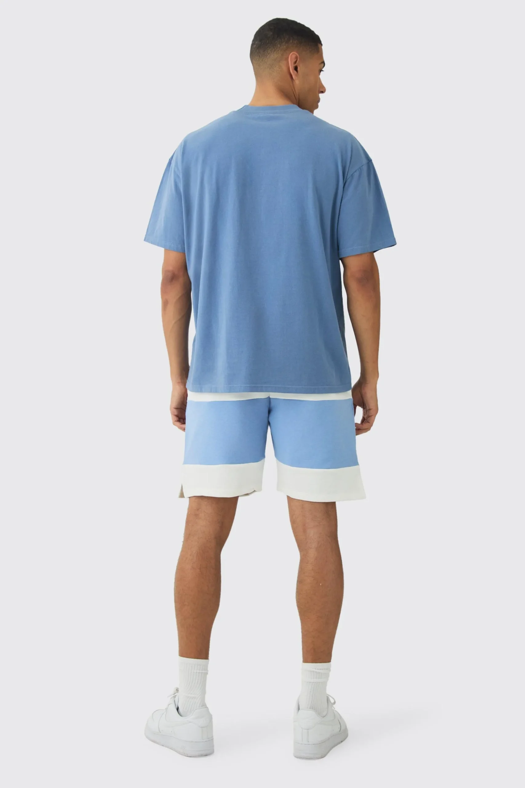 Relaxed Homme Print Split Hem Short | BoohooMAN UK