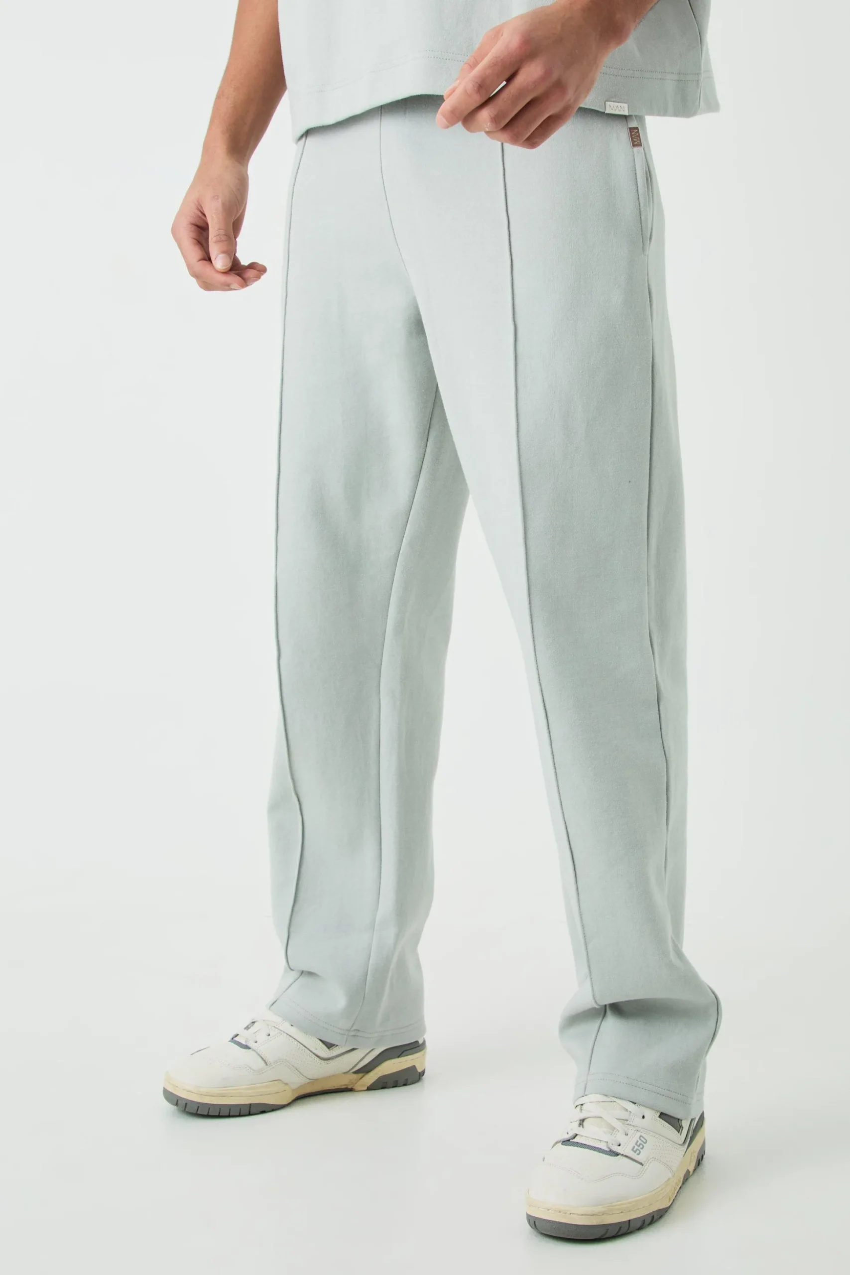 Relaxed Interlock Pintiuck Jogger | BoohooMAN UK