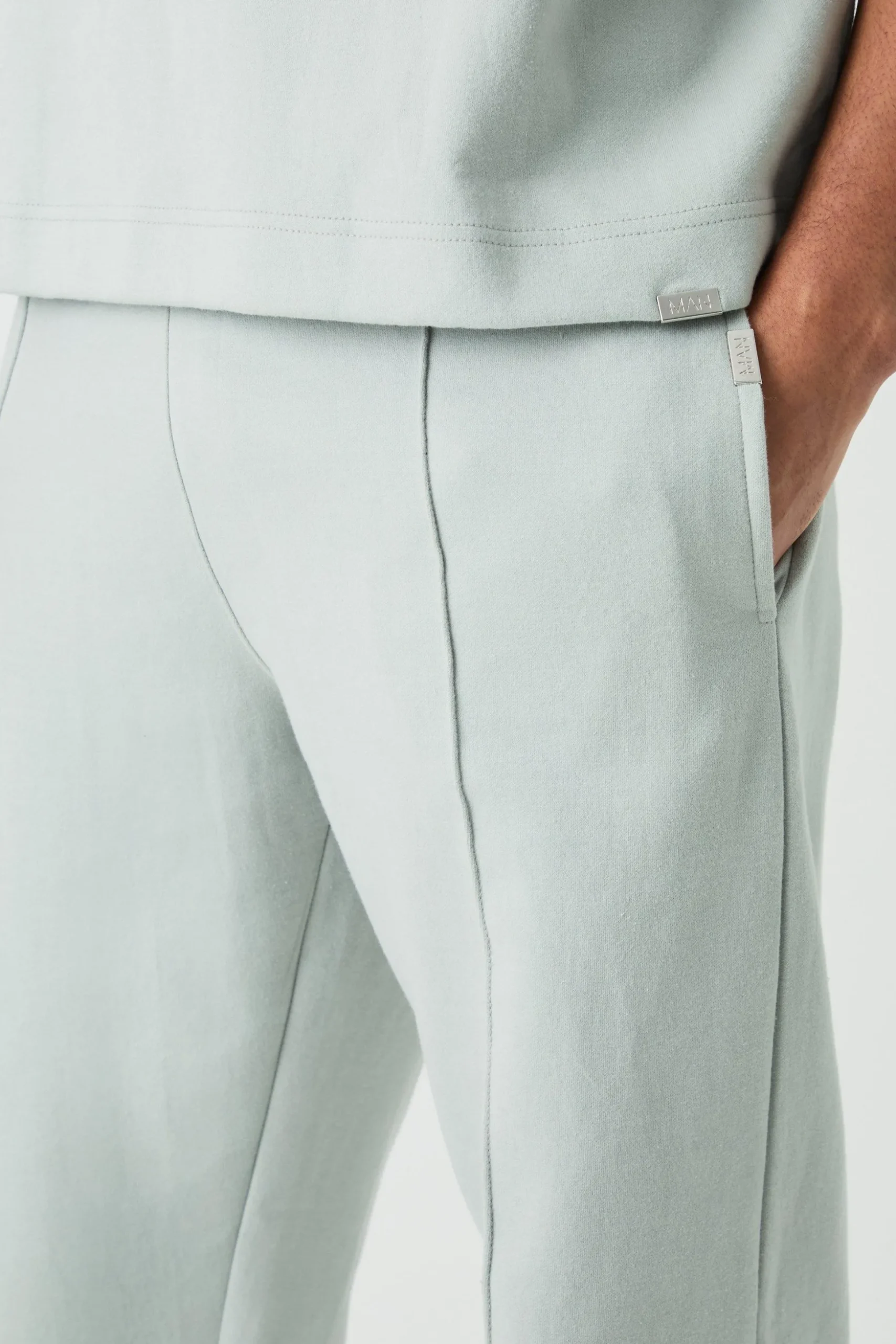 Relaxed Interlock Pintiuck Jogger | BoohooMAN UK