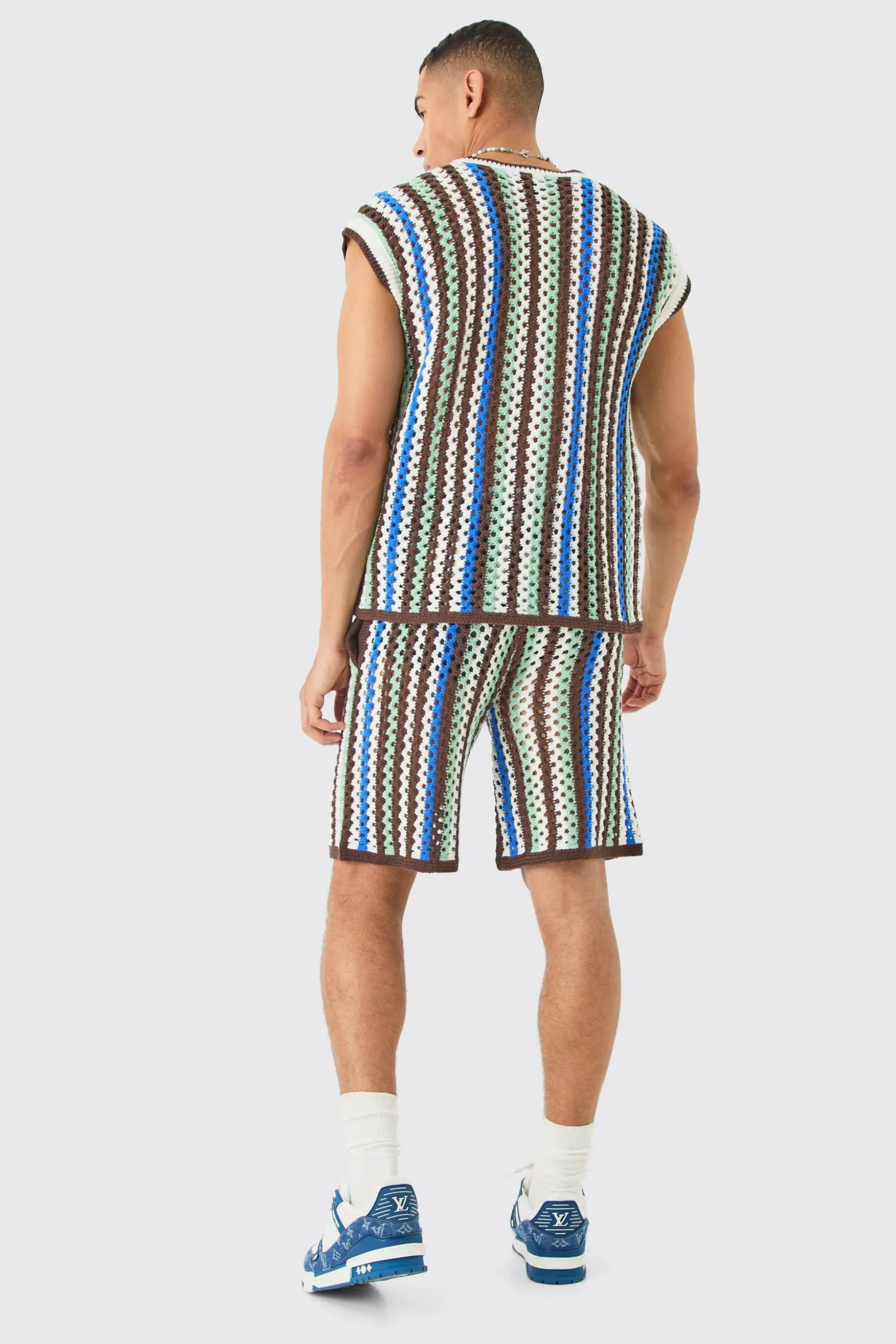 Relaxed Open Stitch Knitted Shorts | BoohooMAN UK