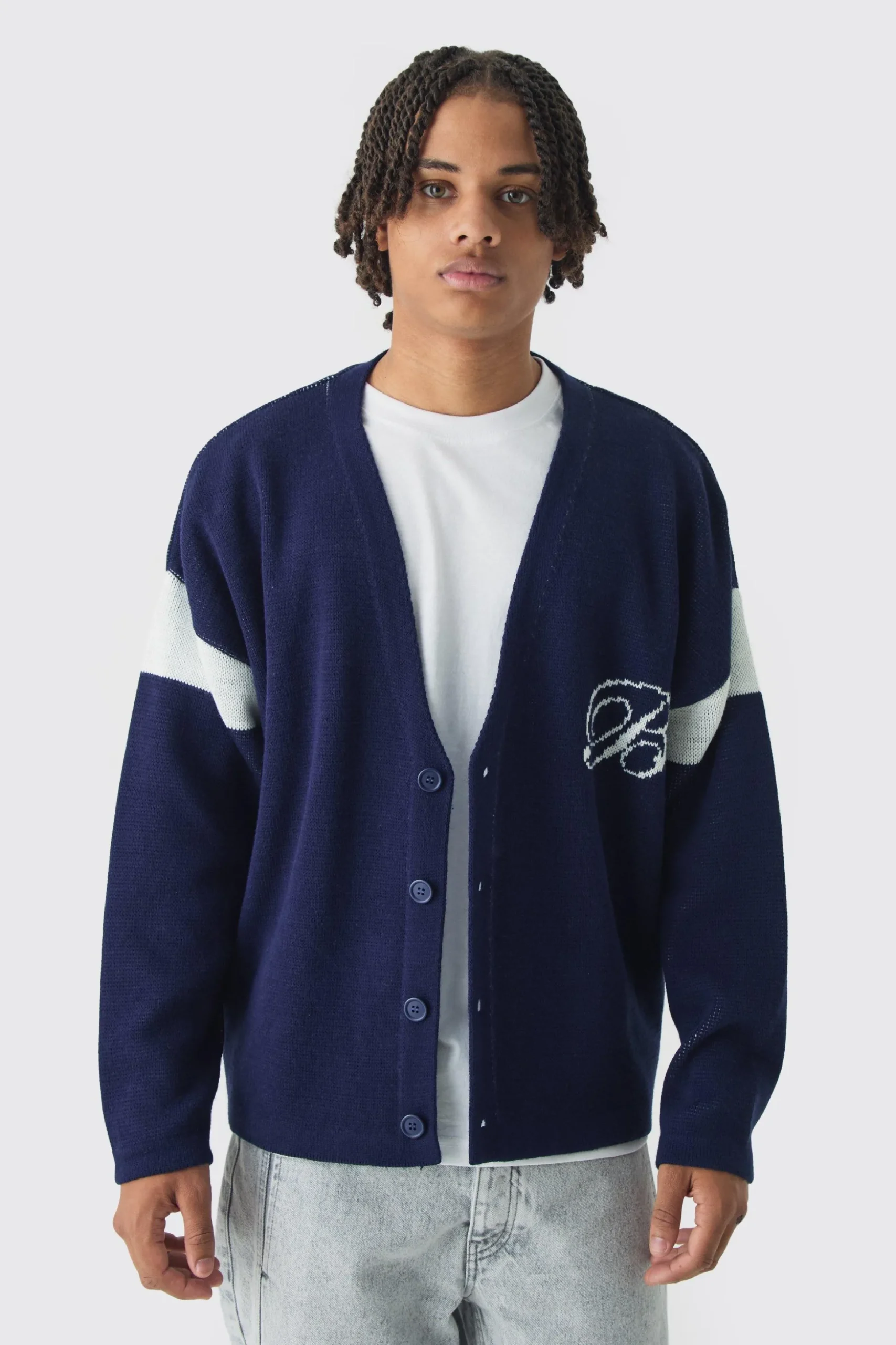 Relaxed Ribbed Knitted Edition Series Cardigan | BoohooMAN UK
