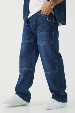 Relaxed Rigid Carabiner Jeans | BoohooMAN UK
