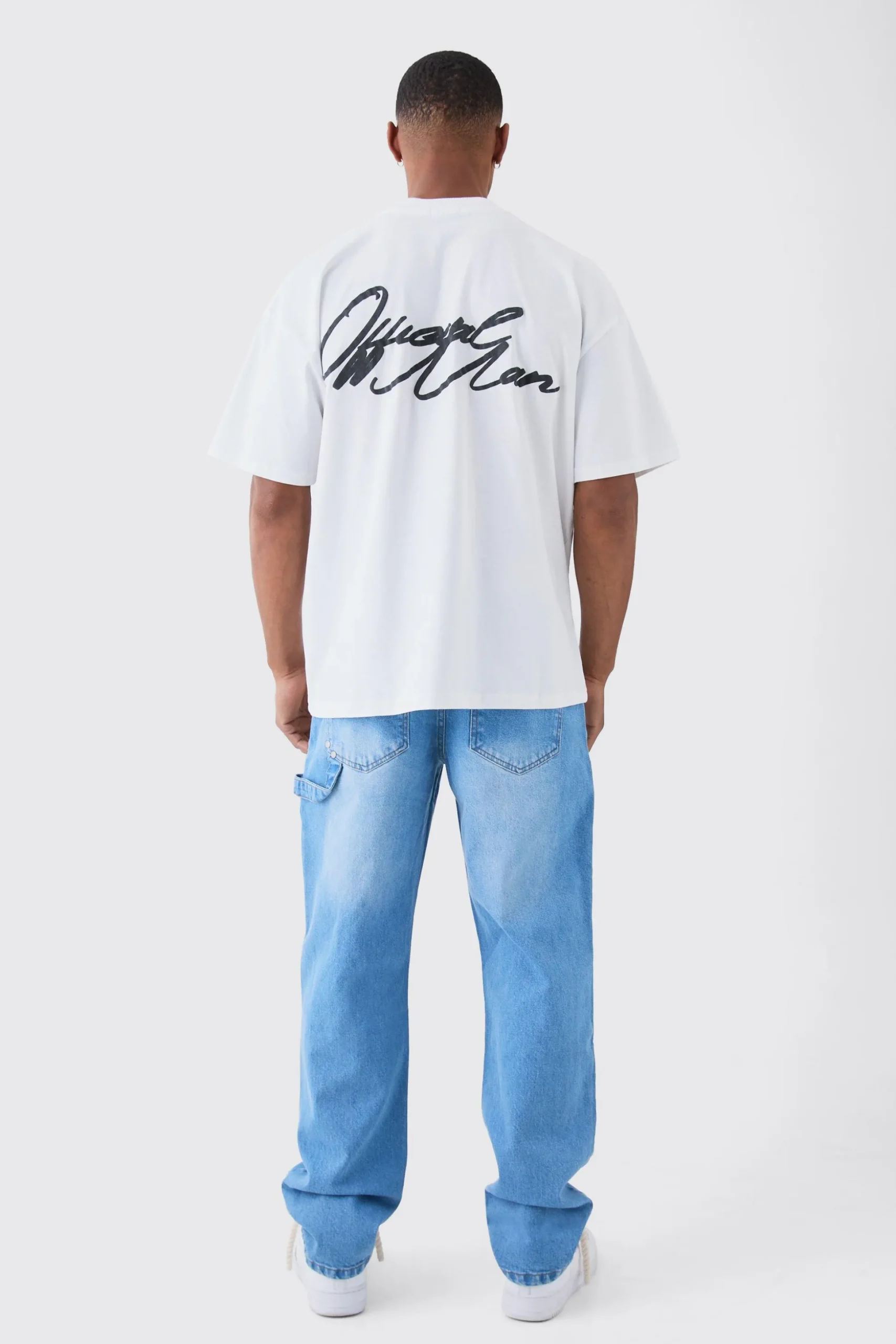 Relaxed Rigid Carpenter Paint Splatter Jeans | BoohooMAN UK