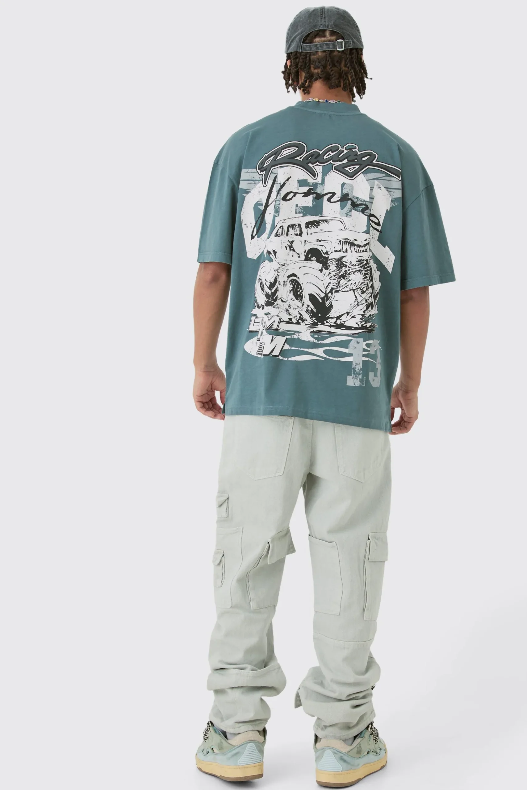 Relaxed Rigid Multi Pocket Cargo Jeans In Stone | BoohooMAN UK