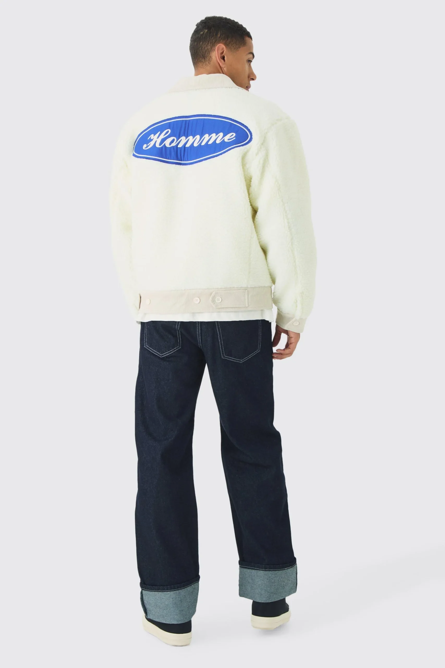 Relaxed Rigid Turn Up Jeans In Indigo | BoohooMAN UK