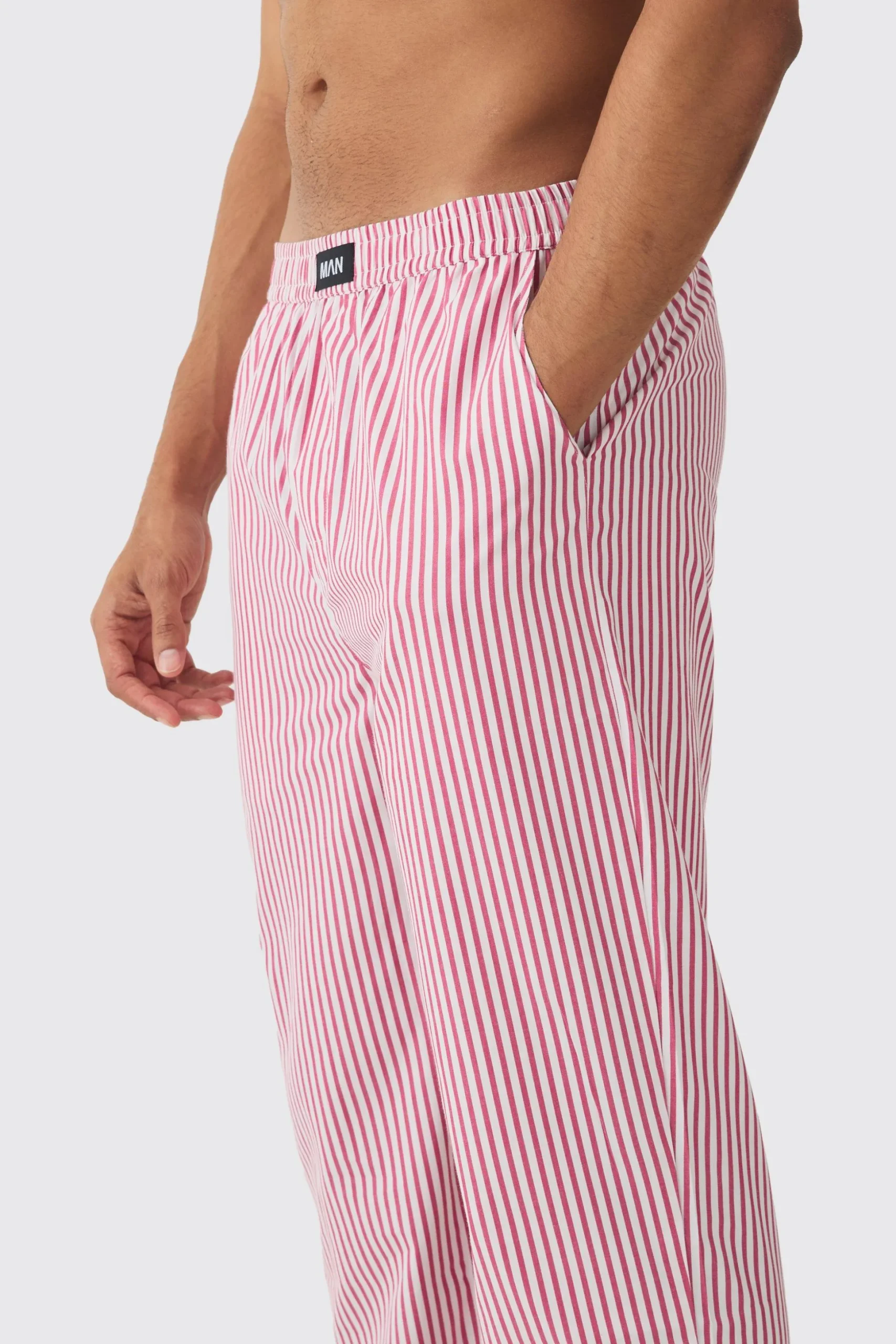 Relaxed Stripe Lounge Bottoms | BoohooMAN UK
