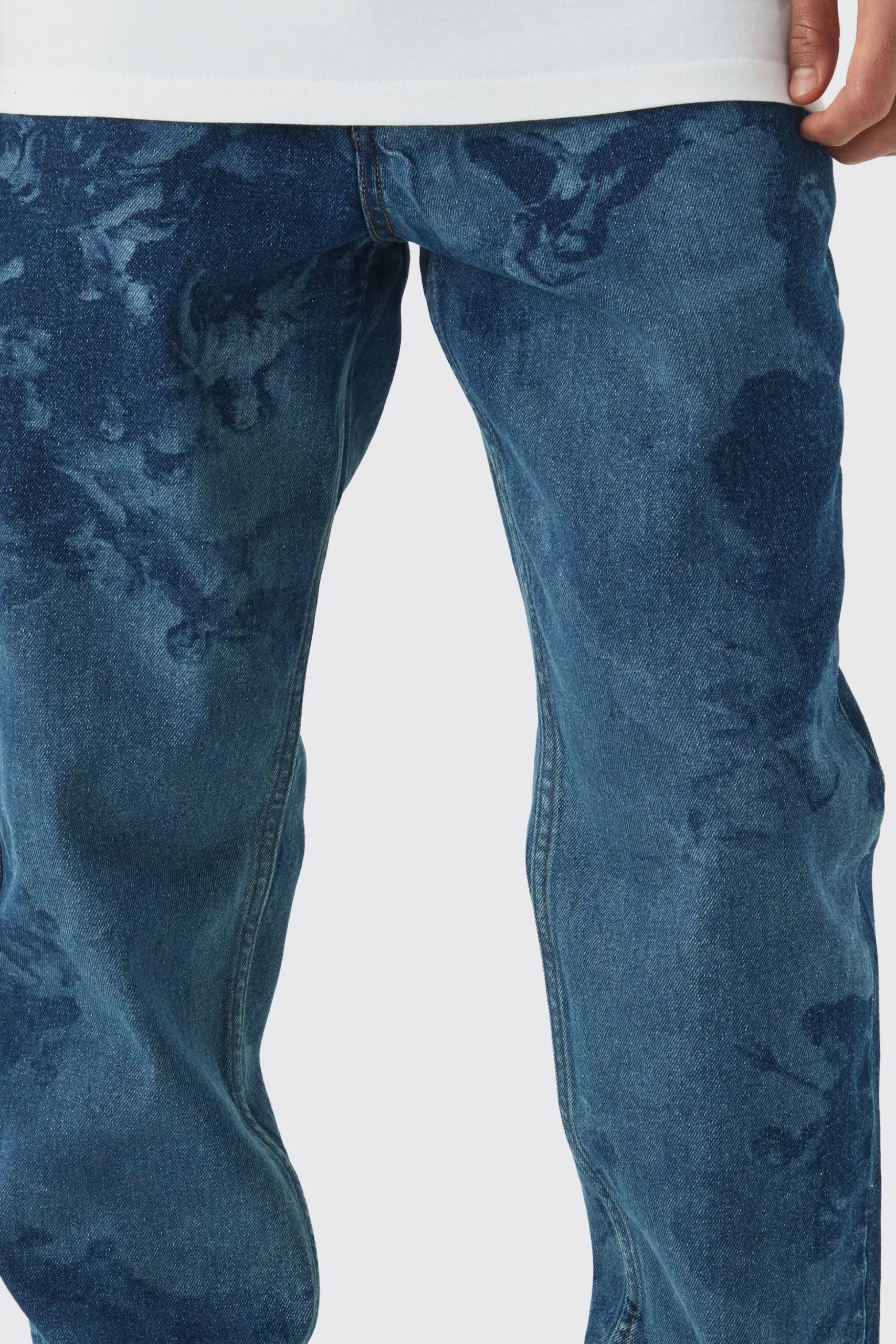 Renaissance Laser Print Denim Set | BoohooMAN UK