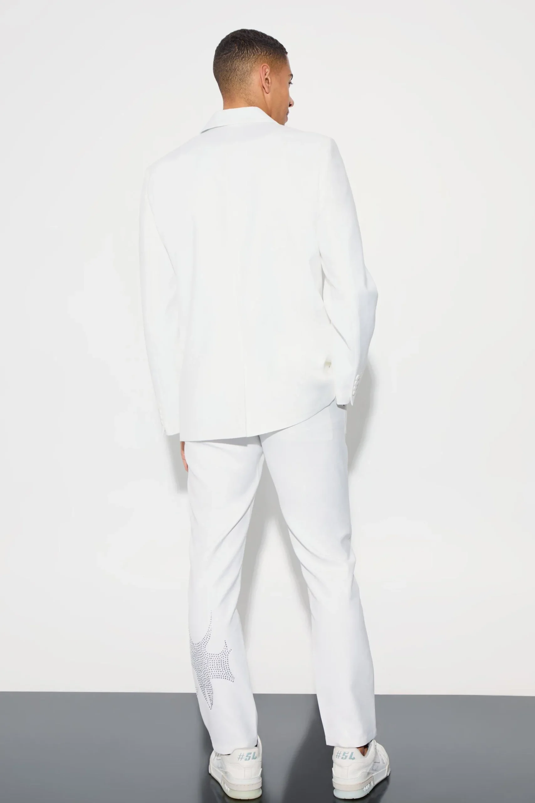 Rhinestone Embellished Relaxed Fit Suit | BoohooMAN UK