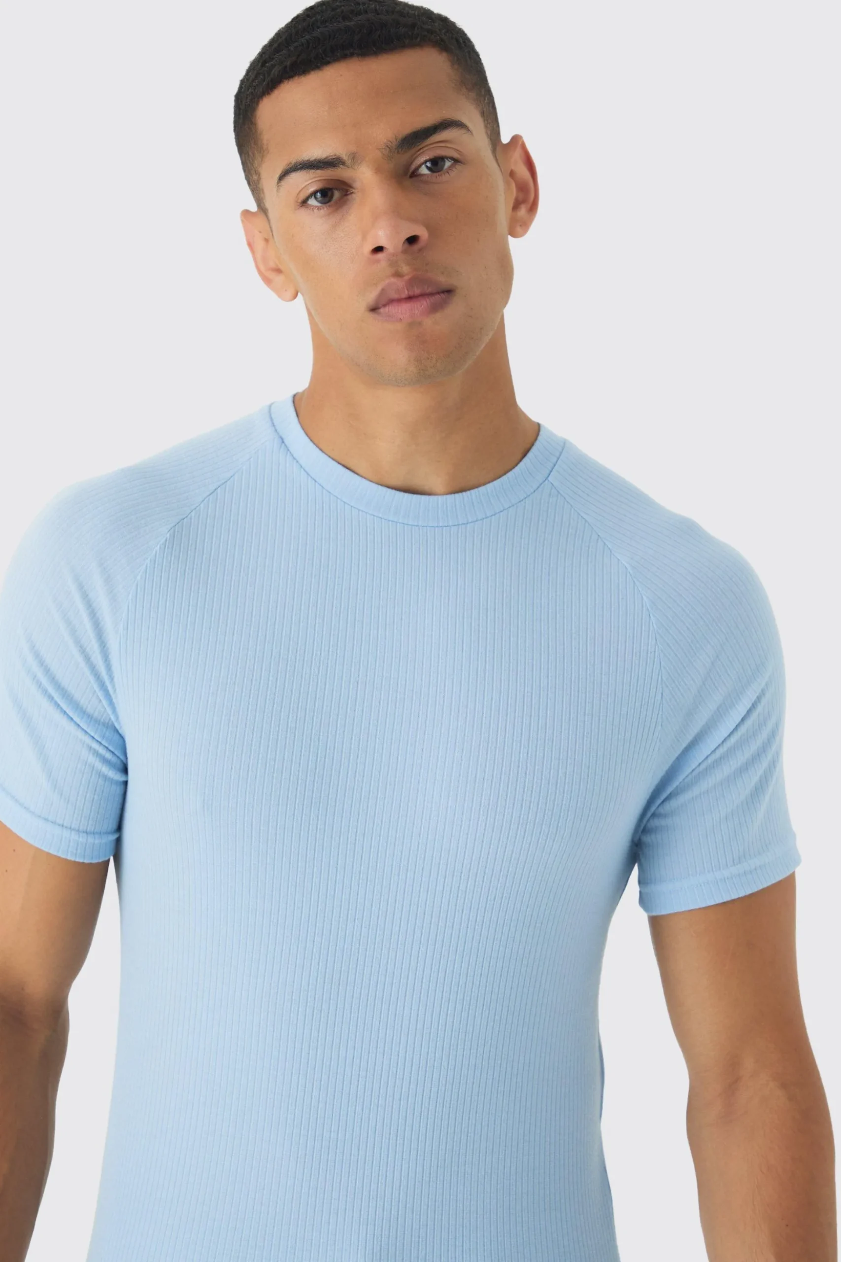 Rib Athlete Raglan T-shirt | BoohooMAN UK