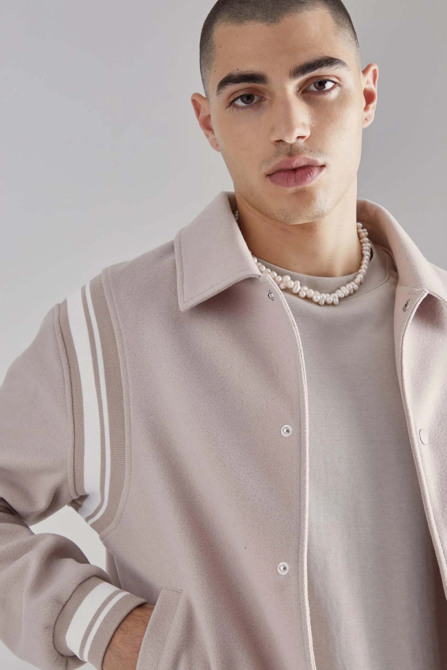 Rib Detail Bomber Jacket | BoohooMAN UK
