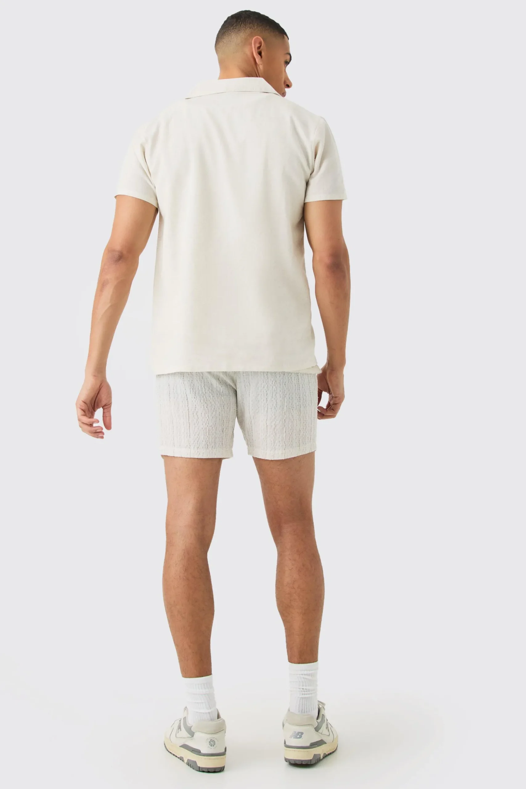 Short Sleeve Linen Shirt | BoohooMAN UK