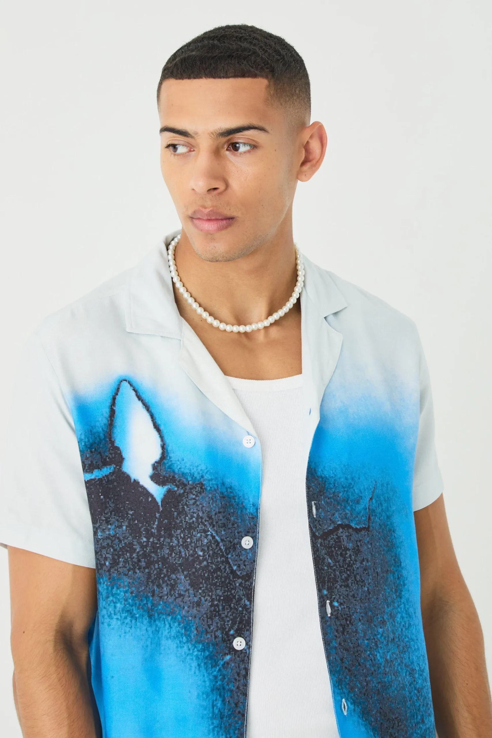 Short Sleeve Viscose Burnt Ombre Shirt | BoohooMAN UK