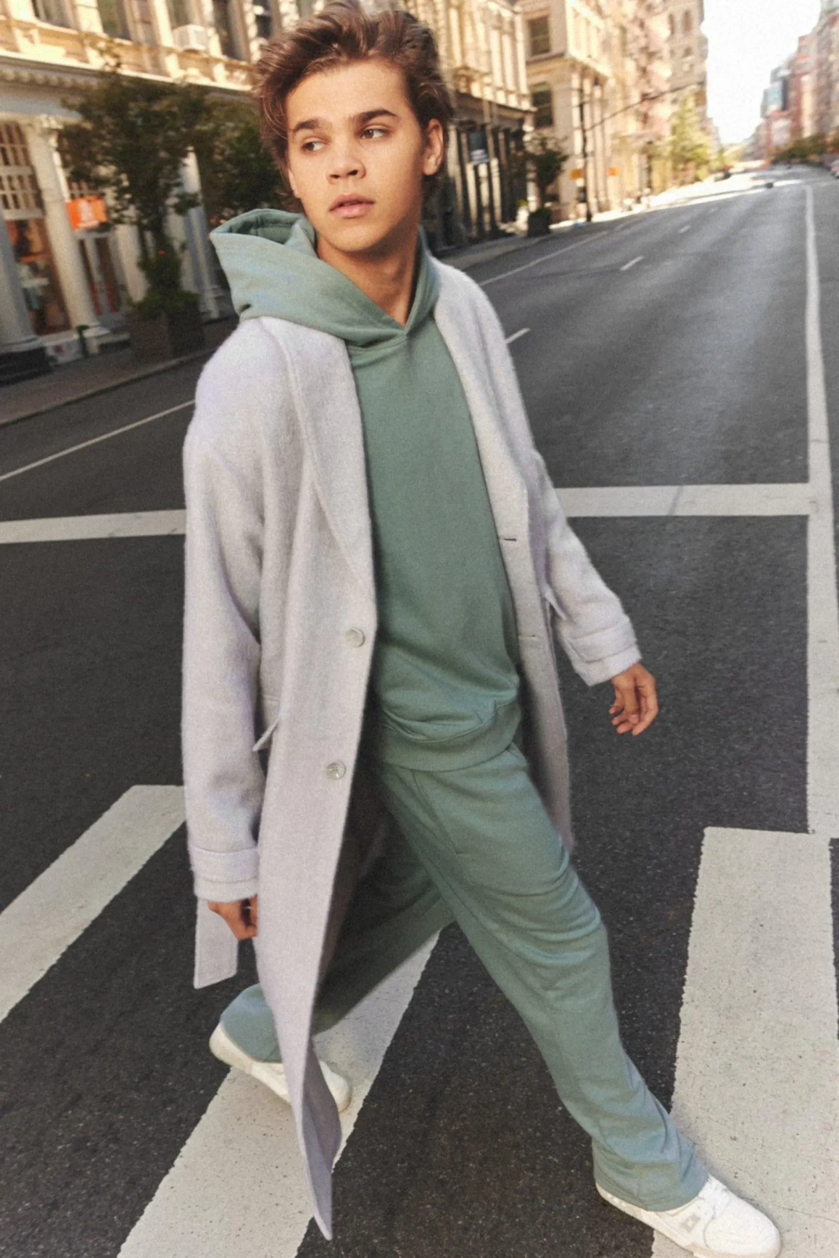Single Breasted Brushed Wool Look Belted Overcoat | BoohooMAN UK