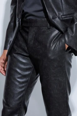 Single Breasted Cut Out Pu Suit | BoohooMAN UK