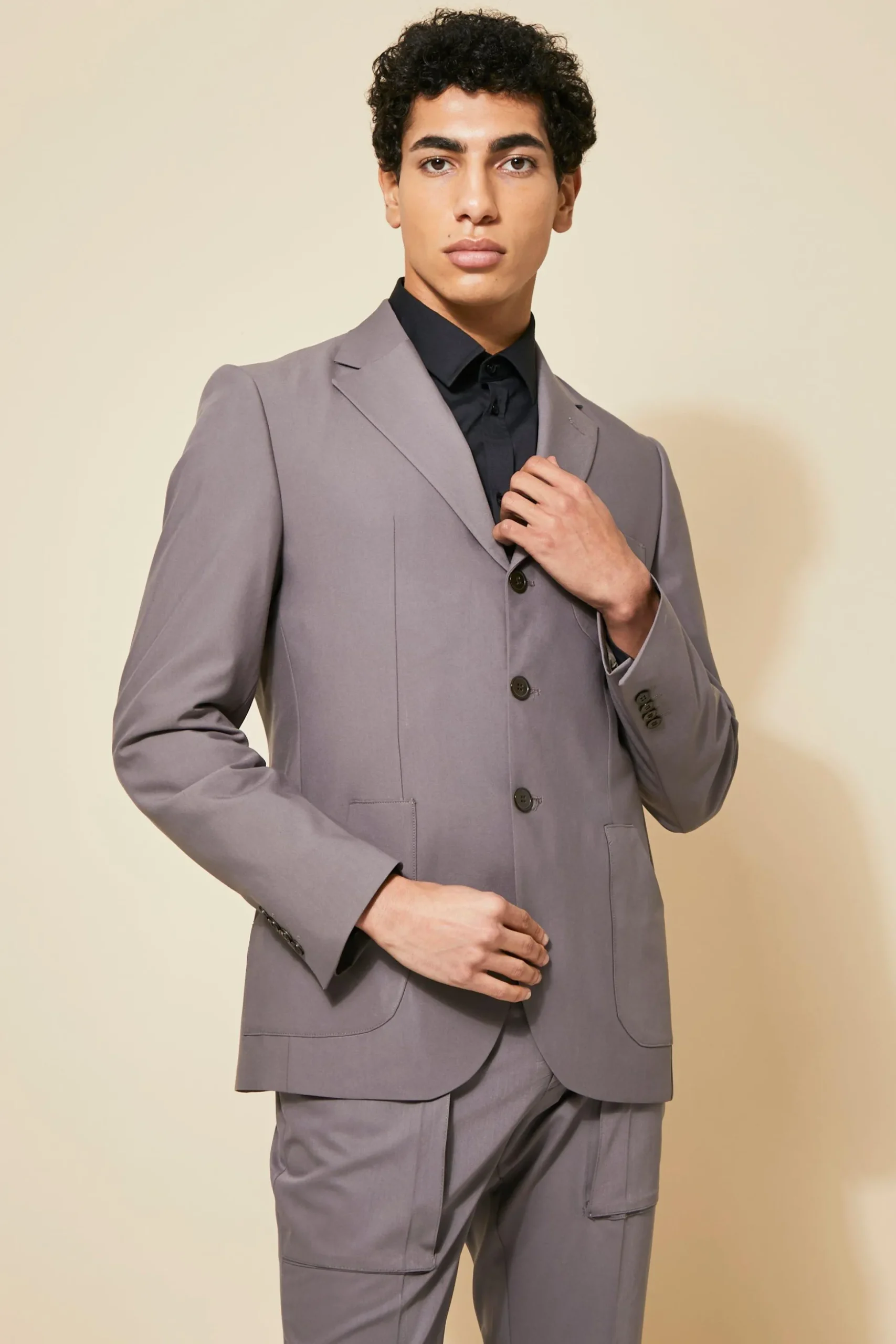 Single Breasted Patch Pocket Slim Suit Jacket | BoohooMAN UK