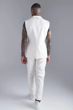 Single Breasted Sleeveless Suit Jacket | BoohooMAN UK