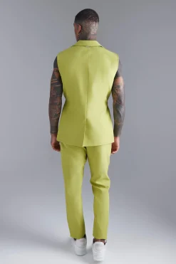 Single Breasted Sleeveless Suit Jacket | BoohooMAN UK