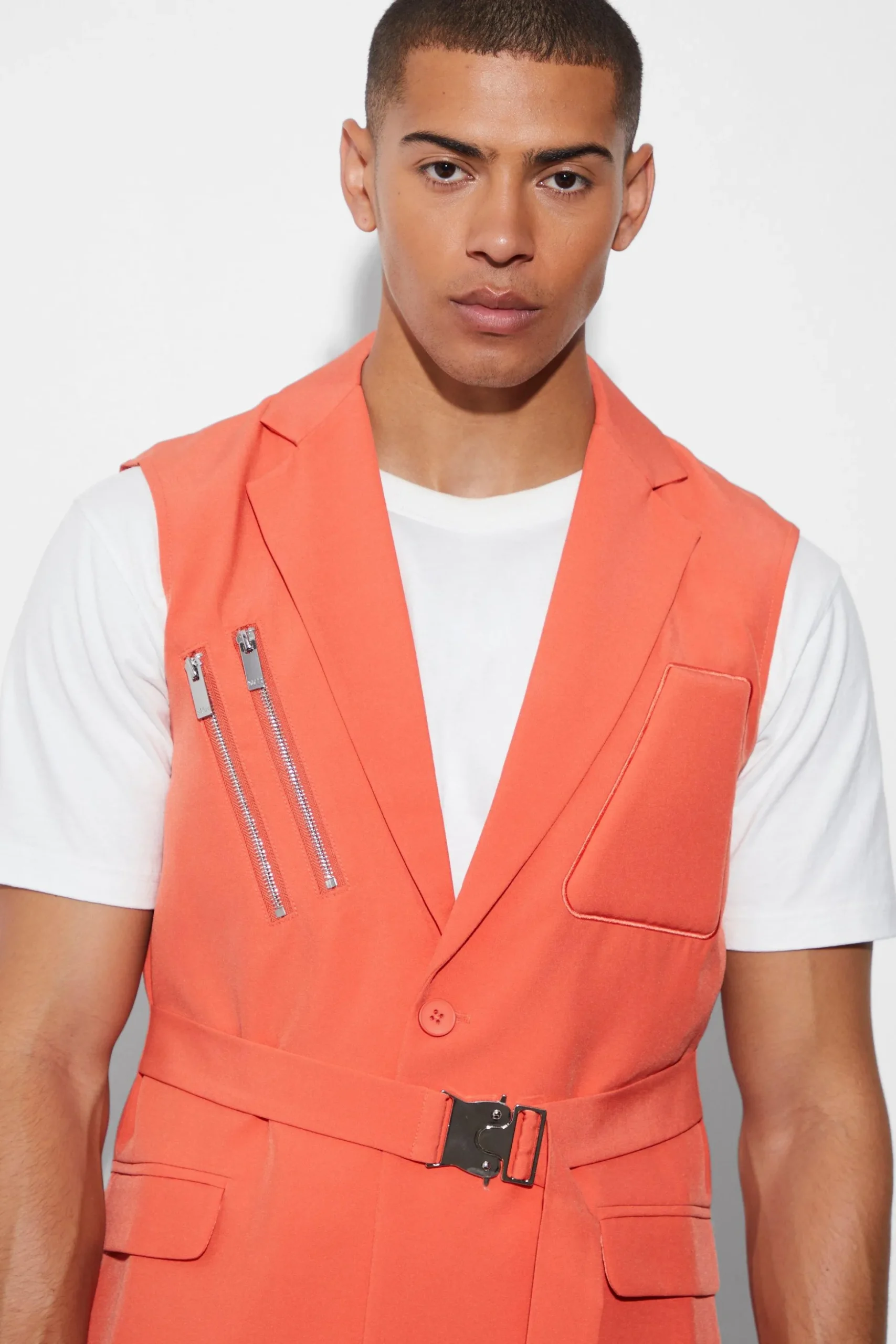 Single Breasted Sleeveless Suit Jacket | BoohooMAN UK