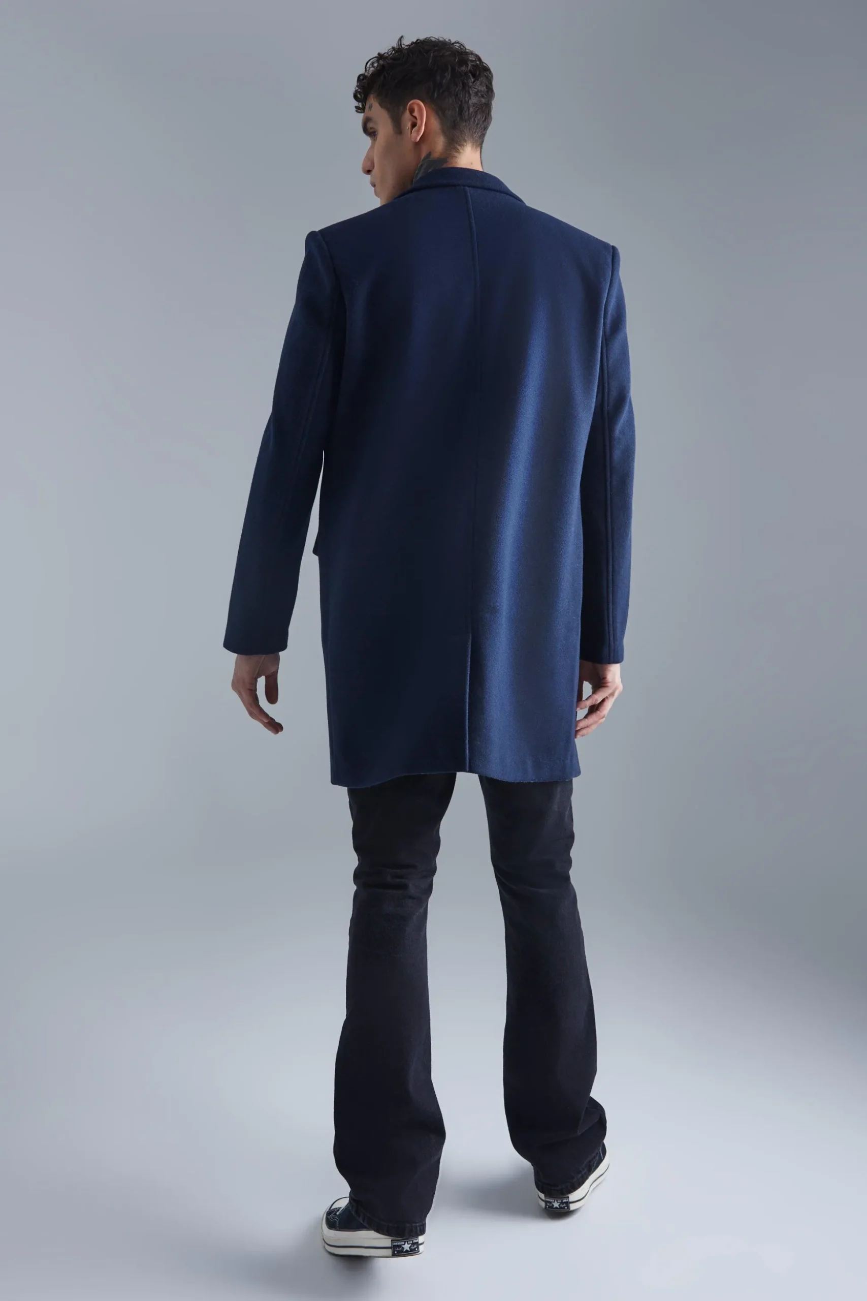 Single Breasted Wool Mix Overcoat | BoohooMAN UK