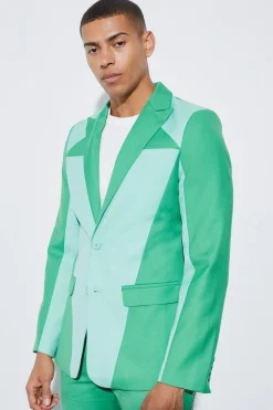 Skinny Colourblock Suit Jacket | BoohooMAN UK