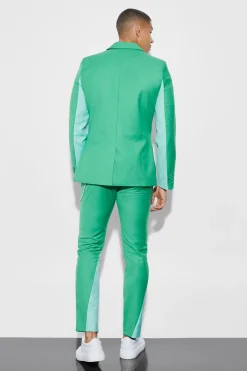 Skinny Colourblock Suit Jacket | BoohooMAN UK