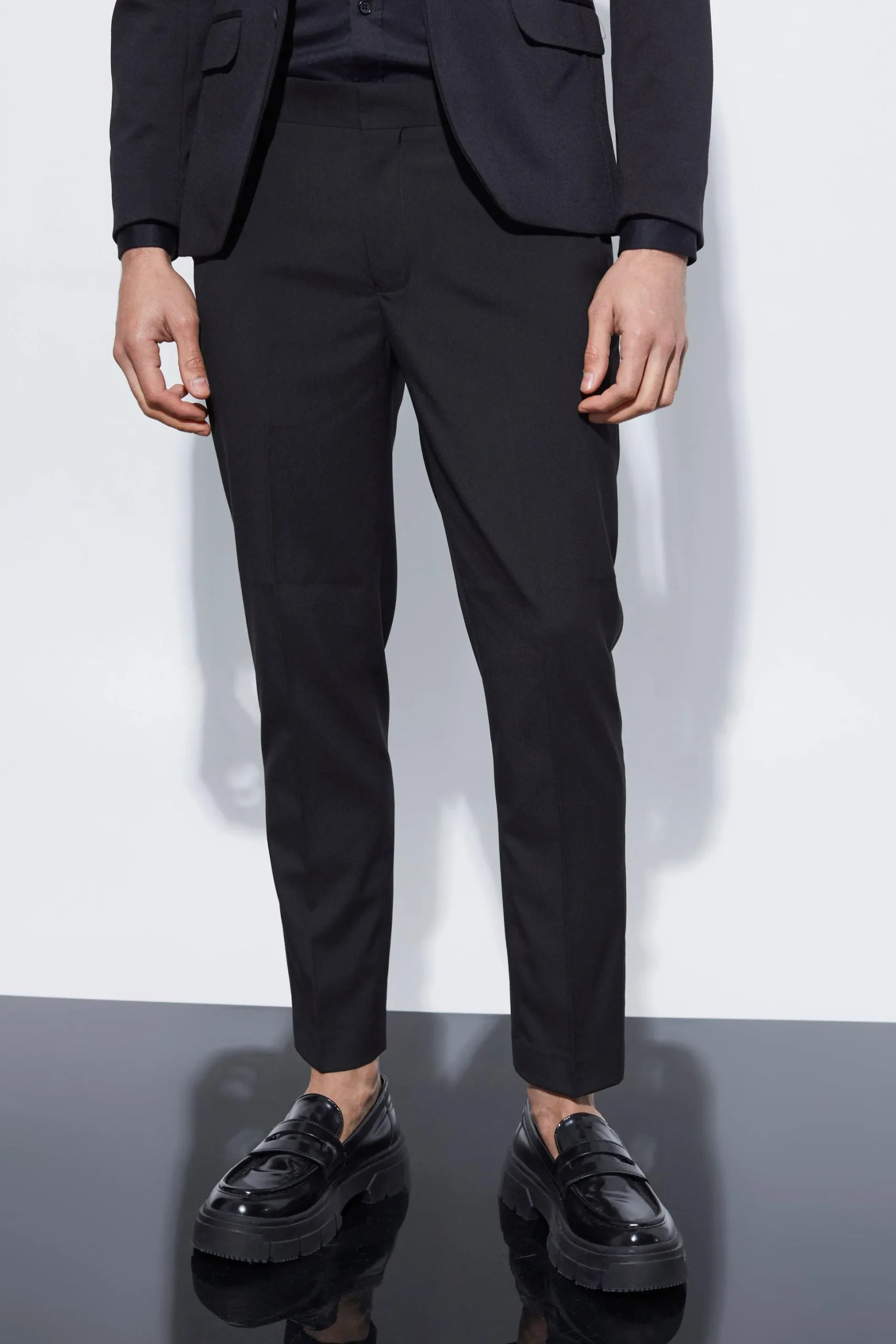 Skinny Cropped Suit Trousers | BoohooMAN UK