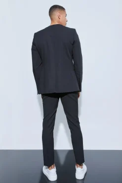 Skinny Fit Collarless Suit | BoohooMAN UK