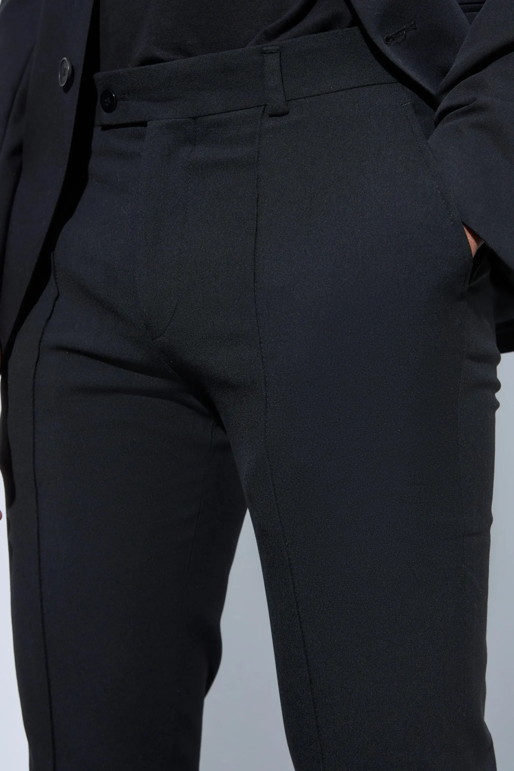 Skinny Fit Collarless Suit | BoohooMAN UK