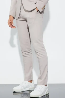 Skinny Fit Cropped Suit Trousers | BoohooMAN UK