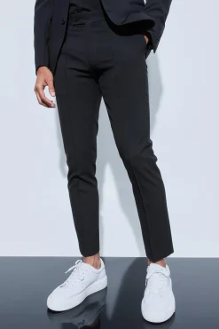 Skinny Fit Cropped Suit Trousers | BoohooMAN UK