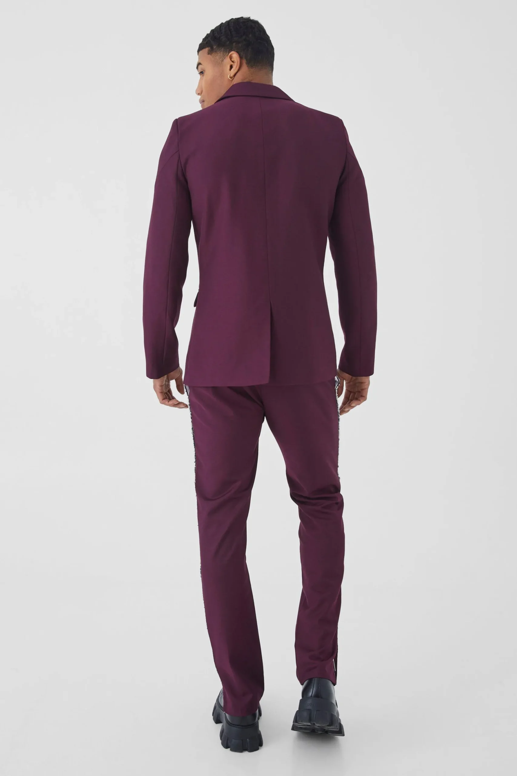 Skinny Fit Embellished Suit | BoohooMAN UK