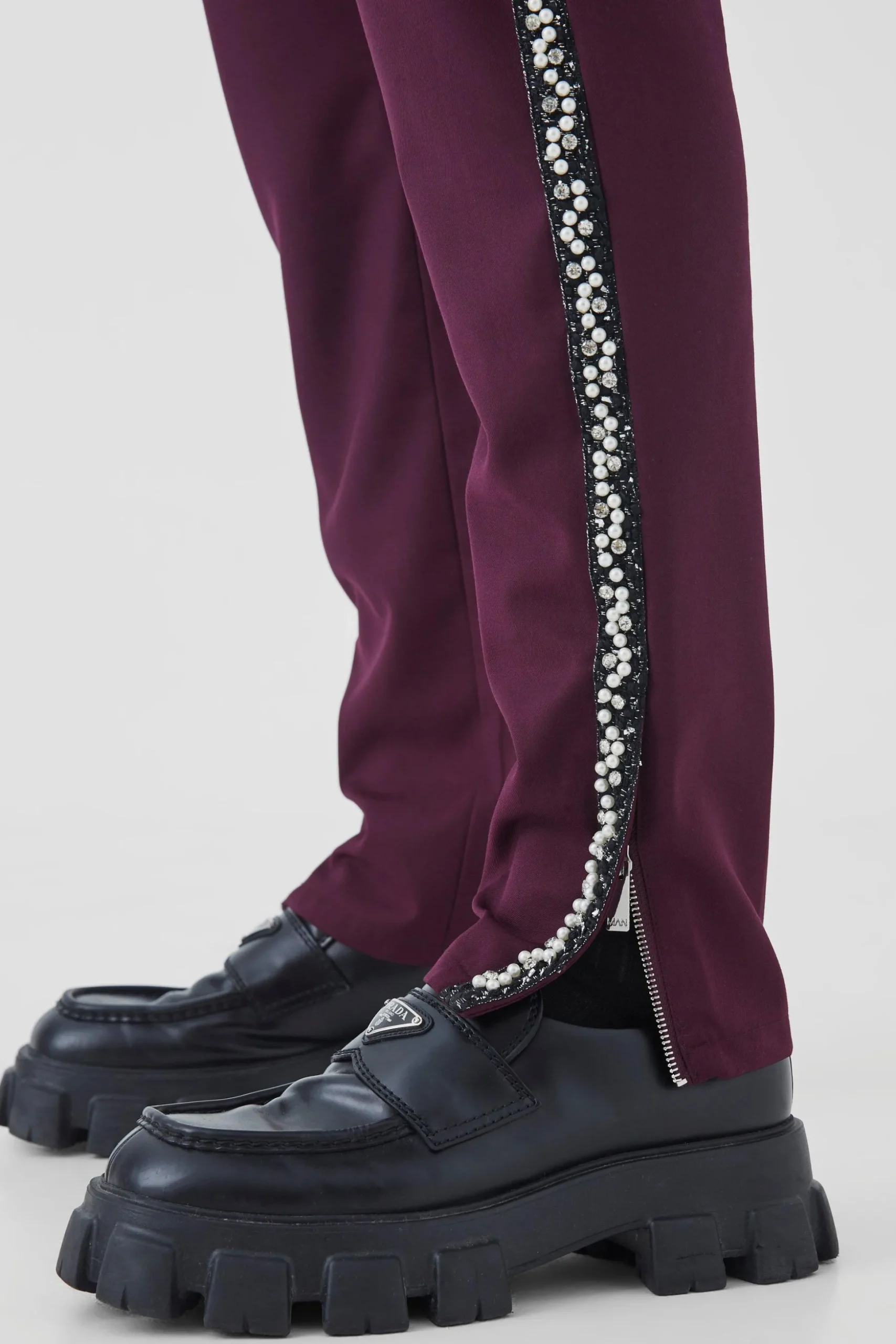 Skinny Fit Embellished Trouser | BoohooMAN UK